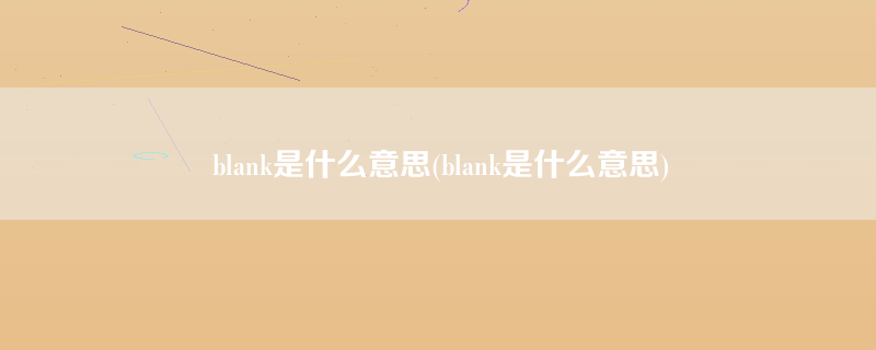 blank是什么意思(blank是什么意思)
